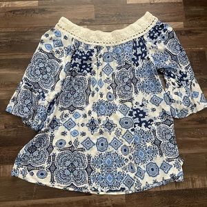 Live and Let Live woman 2X off shoulder top shirt 16 18 20 PLUS SIZE